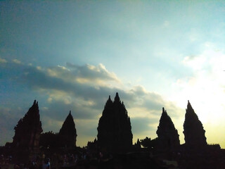 Prambanan Temple under The Cloudy Sky
