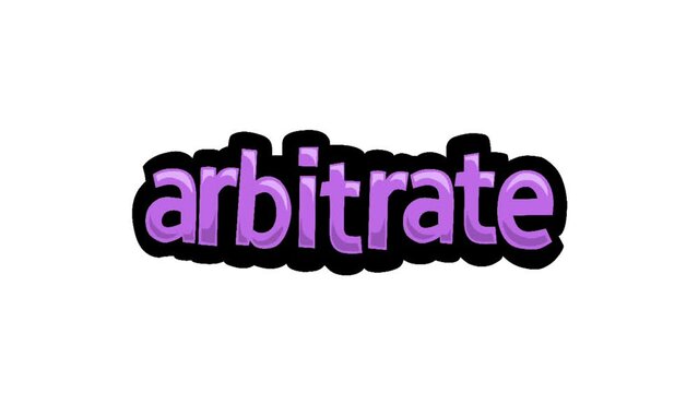 White screen animation video written ARBITRATE