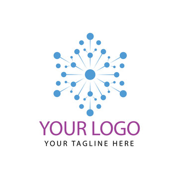 Flat Hub Logo Design Template Vector