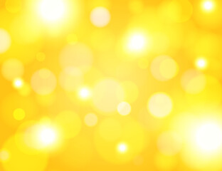Bokeh background yellow. Abstract glitter defocused blinking. Beautiful sparks shiny ornaments with special light. Soft blur light effect wallpaper. Vector illustration.