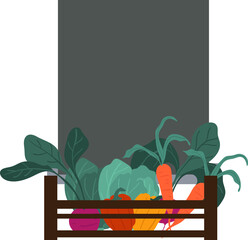 Box of vegetables illustration