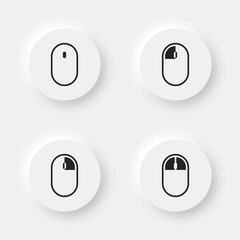 mouse clicks set on neumorphic design