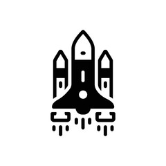 Black solid icon for shuttle