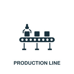 Production Line icon. Monochrome simple Product Management icon for templates, web design and infographics