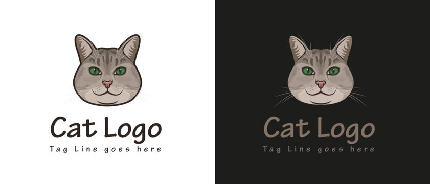 pet animal breeder wild kitten bob cat vector minimal face portrait professional icon logo slogan graphic image