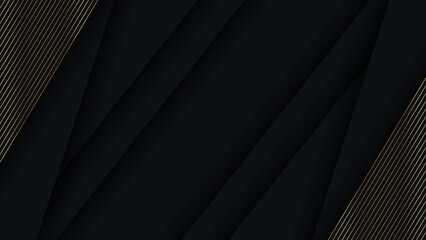 Premium abstract black and gold lines luxury background. vector illustration for website, poster, brochure, presentation template etc