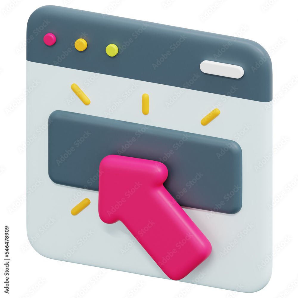 Sticker click 3d render icon illustration