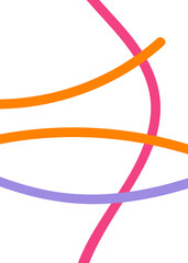 Pink Orange Purple Abstract Doodle Lines 