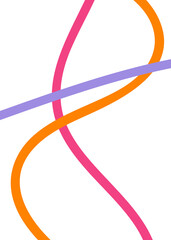 Pink Orange Purple Abstract Doodle Lines 