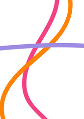 Pink Orange Purple Abstract Doodle Lines 