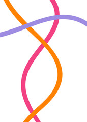 Pink Orange Purple Abstract Doodle Lines 