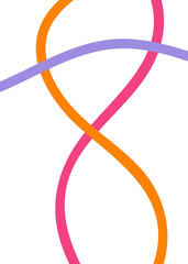 Pink Orange Purple Abstract Doodle Lines 