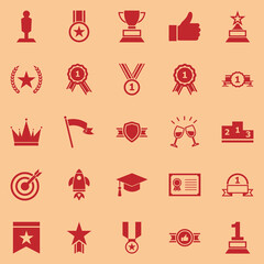 Naklejka premium Success color icons on orange background