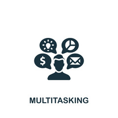 Multitasking icon. Monochrome simple Project Management icon for templates, web design and infographics