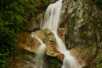 Obraz premium A busy waterfall in the forest
