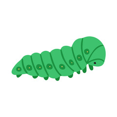 Caterpillar. Hand drawn flat vector illustration.