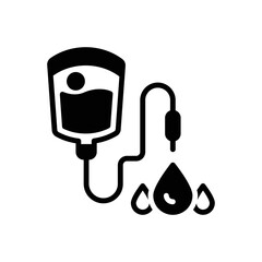 Black solid icon for blood