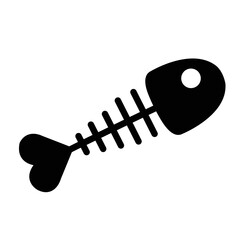 Fish icon black silhouette. Fisheries logo symbol. fish skeleton. fish vactor. fish icons. black-white. nature animal. cartoon. bone. skeleton