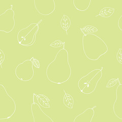 pear seamless pattern hand drawn in doodle style.