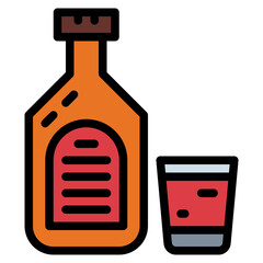 whiskey filled outline icon style