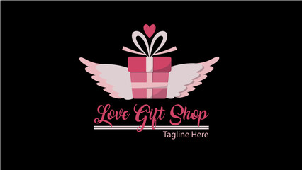 love gift shop vector logo.