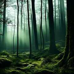 Obraz premium A trail in a mysterious forest