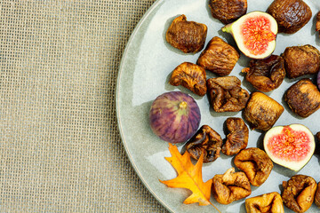 Candied figs and fresh figs, autumnal dessert