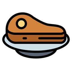 meat filled outline icon style