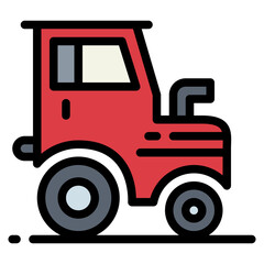 tractor filled outline icon style