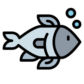 recommend clip art: fish filled outline icon style