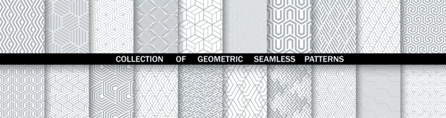 Foto op Plexiglas Geometric set of seamless gray and white patterns. Simpless vector graphics. © ELENA