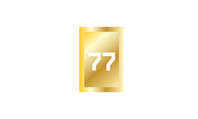 77 Number New Gold Modern Square Logo