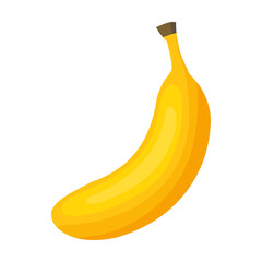 ripe mature sweet banana, tropical fruit for breakfast, cereal and bowls of oatmeal vector illustration. Fruit and berries