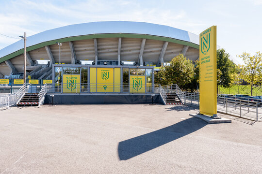 Nantes, France - September 20, 2022: General view of the official store of the FC Nantes football club outside of the stadium of La Beaujoire.