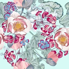 Gordijnen Fashion vector beautiful pattern with flowers © Mary fleur