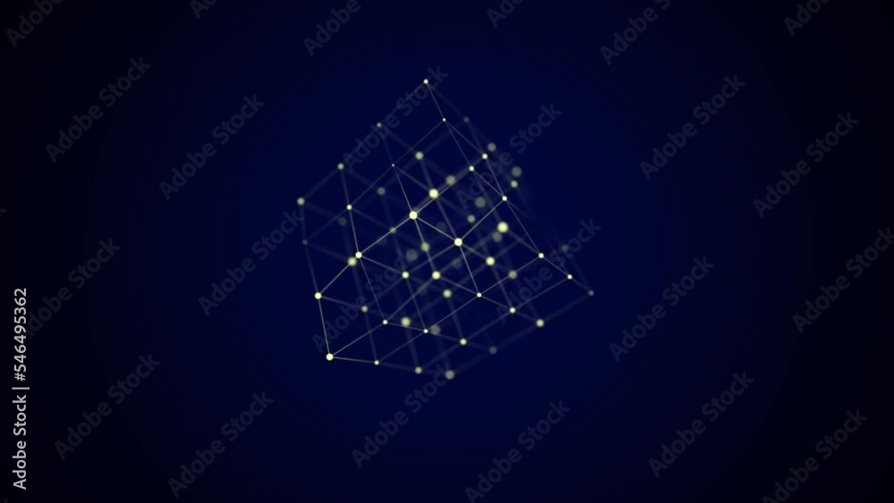 Poster Technology blockchain concept. Visualization of the dynamic flow of the cryptocurrency industry. Big data flow connections. Network connection structure. 3D Rendering.