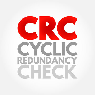CRC - Cyclic Redundancy Check is an error-detecting code commonly used in digital networks and storage devices to detect accidental changes to digital data, acronym concept background