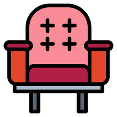 armchair filled outline icon style