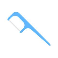 Dental toothpick icon. Toothpick with dental floss. Teeth care thread. Oral hygiene.
