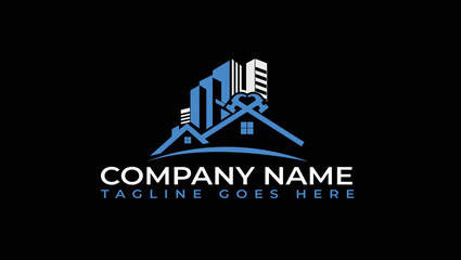 Rental And Real Estate Construction building logo