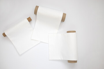 White cotton Fabric Rolls Mockup
