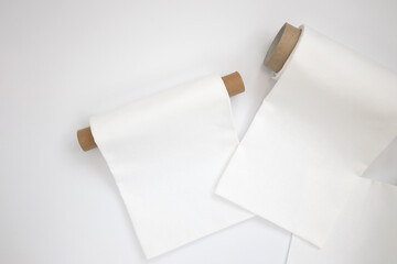White cotton Fabric Rolls Mockup