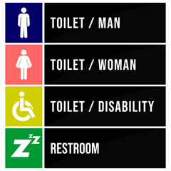 Toilet Sign and Rest Room