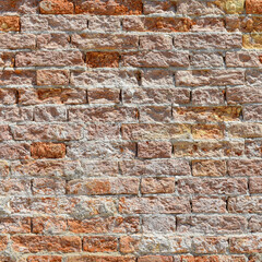Old brick wall with red brick background