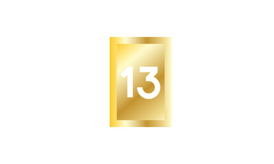 13 Number New Gold Modern Square Logo