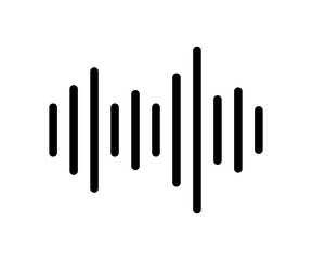 Sound wave vector isolated on white background. Audio spectrum samples. Audio icon.