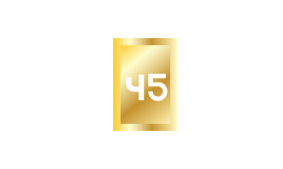 45 Number New Gold Modern Square Logo