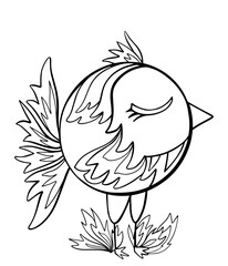 bird doodle coloring book for children graphic sketch isolated on white background sparrow with patterns stylized illustration vector hand drawn