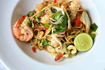 Full of delicious food at famous restaurants, Phuket Thailand.