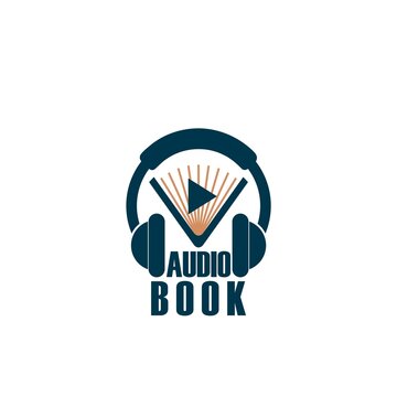 Audio Book logo icon isolated on white background